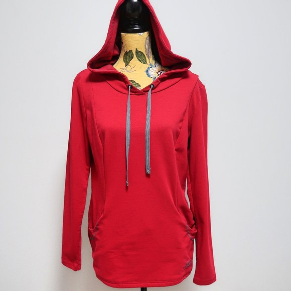 Roots Women's Plain Red Pull-over Hoodie Size M